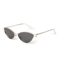 Gafas De Sol Finas De Ojo De Gato Plateadas