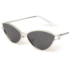 Gafas De Sol Finas De Ojo De Gato Plateadas